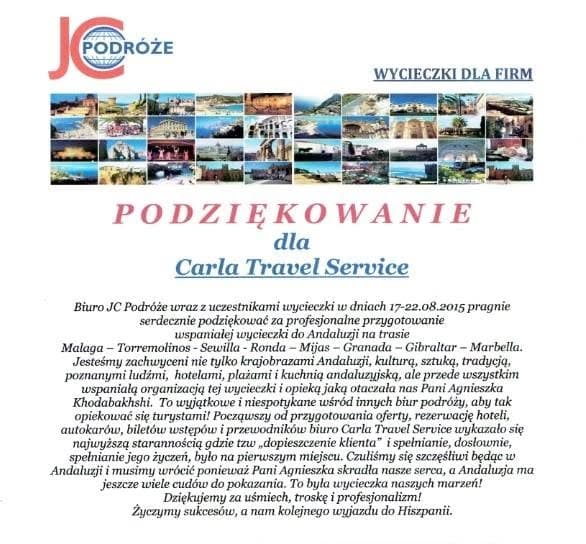 Pierwsza referencja od polskiego biura podróży, 2015